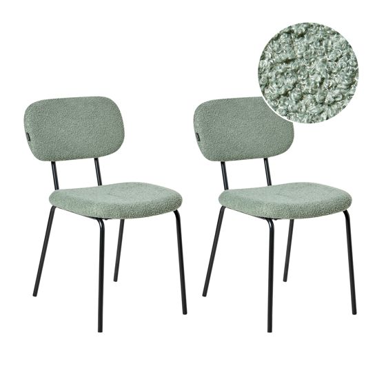 Tuolisetti 2 kpl ADAIR buklee Vaaleanvihreä