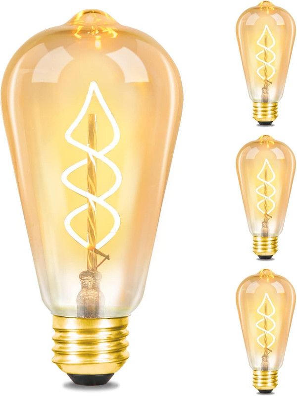 NETTLIFE 3 kpl E27 LED-lamppu vintage ST64 retro lamppu lämpövalkoinen 4W hehkulanka 2200K