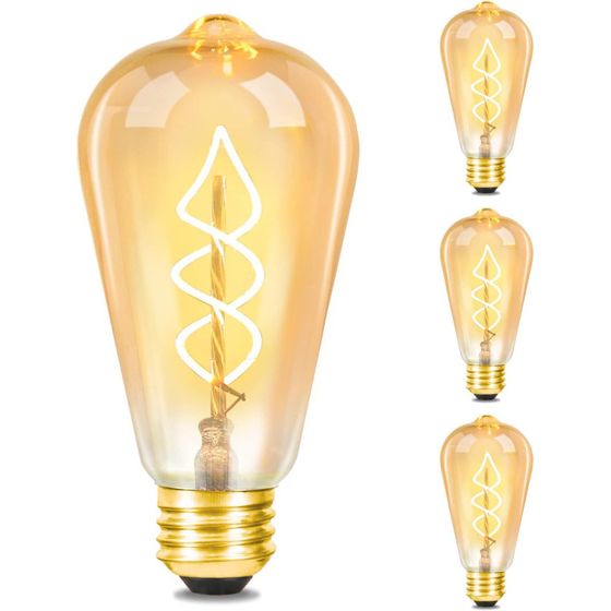 NETTLIFE 3 kpl E27 LED-lamppu vintage ST64 retro lamppu lämpövalkoinen 4W hehkulanka 2200K