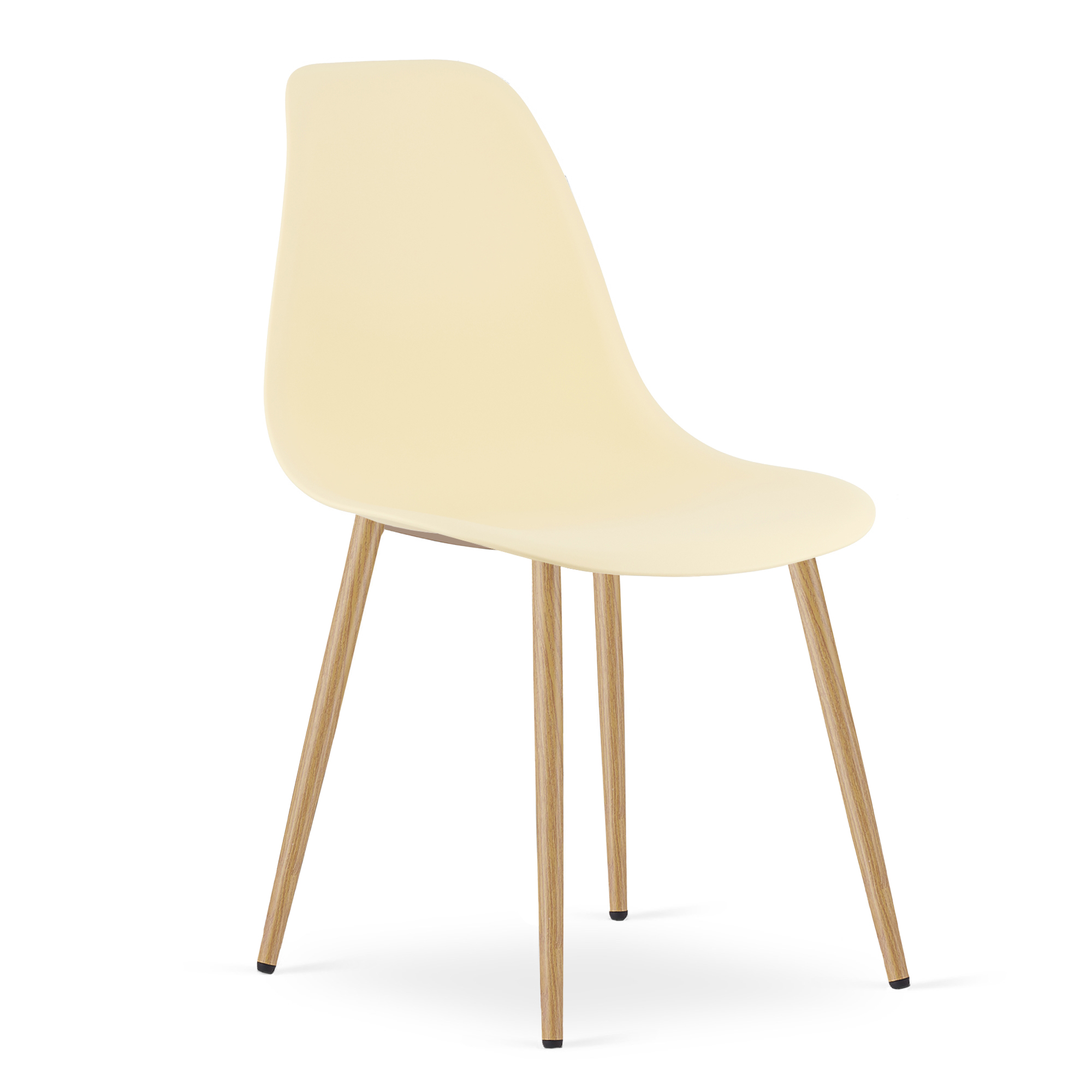 Tuoli - Leobert - WAT - Creme/luonnonväriset jalat - 46x51x84 cm - setti 3 kpl
