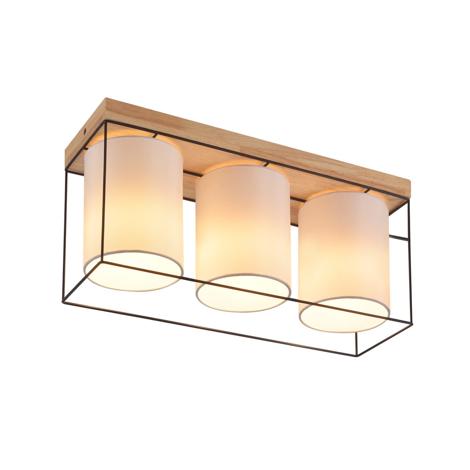 NETTLIFE Kattovalaisin olohuoneen kattovalaisin puuta, 3 E14- lamppua, vintage - tyylinen, retro - industrial - tyylinen