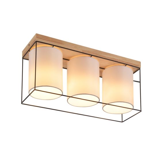 NETTLIFE Kattovalaisin olohuoneen kattovalaisin puuta, 3 E14- lamppua, vintage - tyylinen, retro - industrial - tyylinen