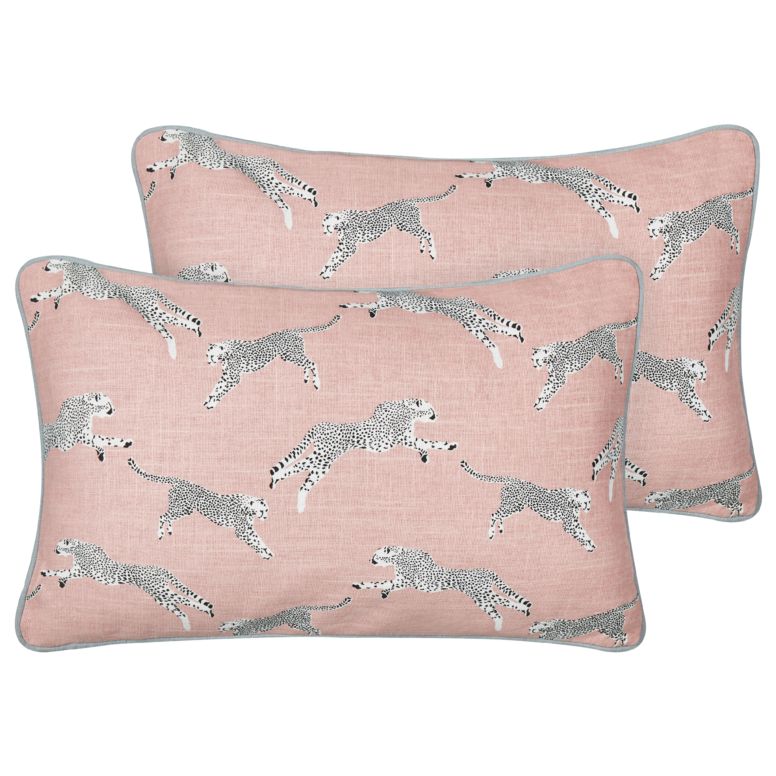 Koristetyynysetti 2 kpl ARALES 30 x 50 cm Puuvilla Pastellipinkki Eläinkuvio