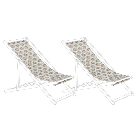 Aurinkotuolin vaihtokangassetti 2 kpl ANZIO/AVELLINO 113 x 44 cm Hiekanbeige Beige