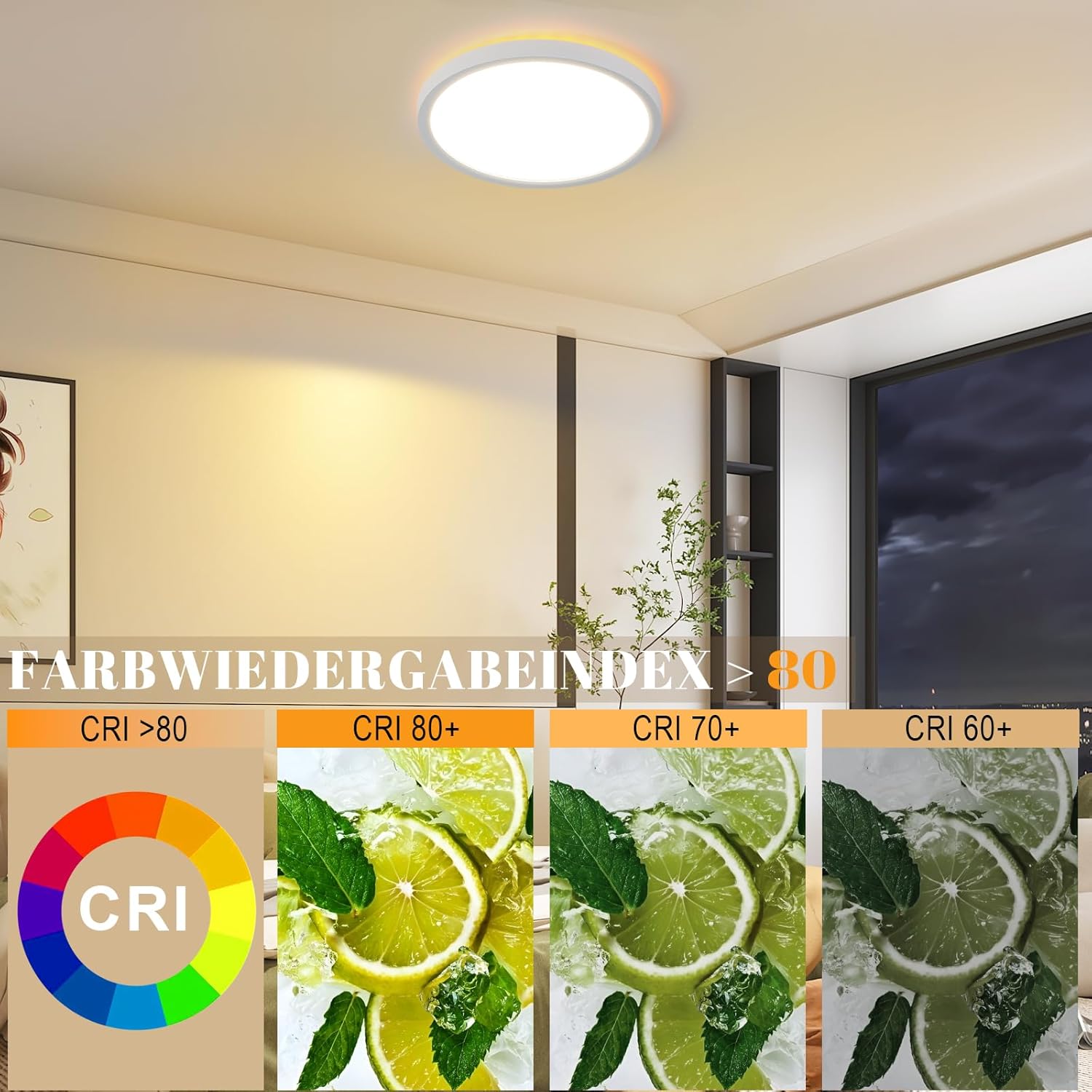 ZMH 22 cm:n 18 W:n LED-designkattovalaisin himmennettävällä viimeistelyllä keittiöön ja olohuoneeseen