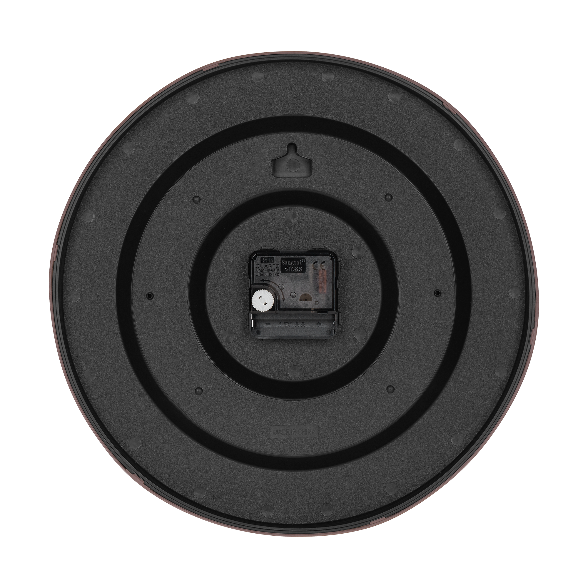 Klassinen kvartsitauluinen seinäkello 30 cm tummanruskea