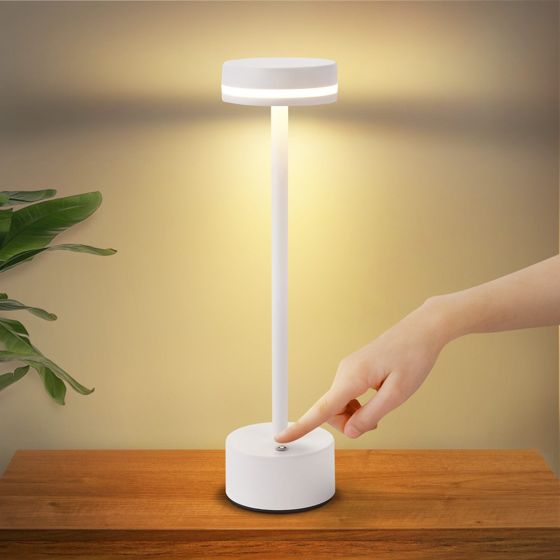 NETTLIFE nettlife langaton led-pöytävalaisin himmennettävä yöpöytävalaisin usb-c ladattavalla akulla valkoinen kosketusvalaisin makuuhuoneeseen
