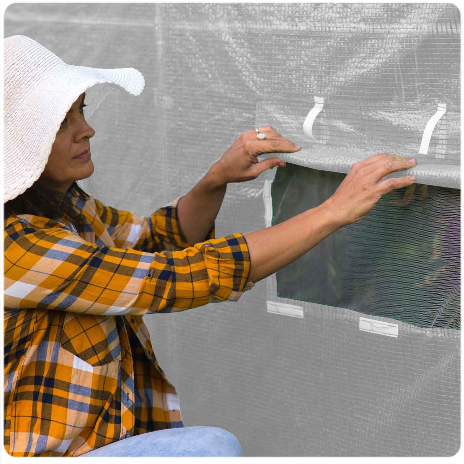 Plonos 2x4,5m (9m2) valkoinen puutarhatunnelin peite