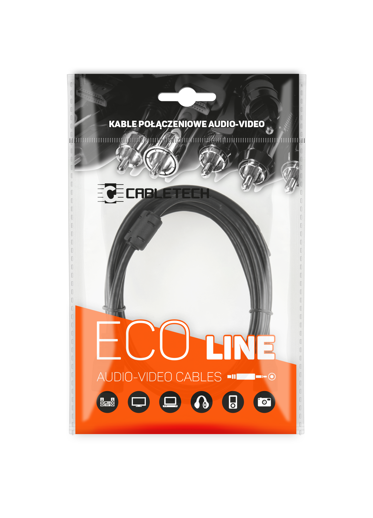 Äänikaapeli, minijack, cinch, 10m, Jack 3.5mm-2RCA, Cabletech Eco-Line