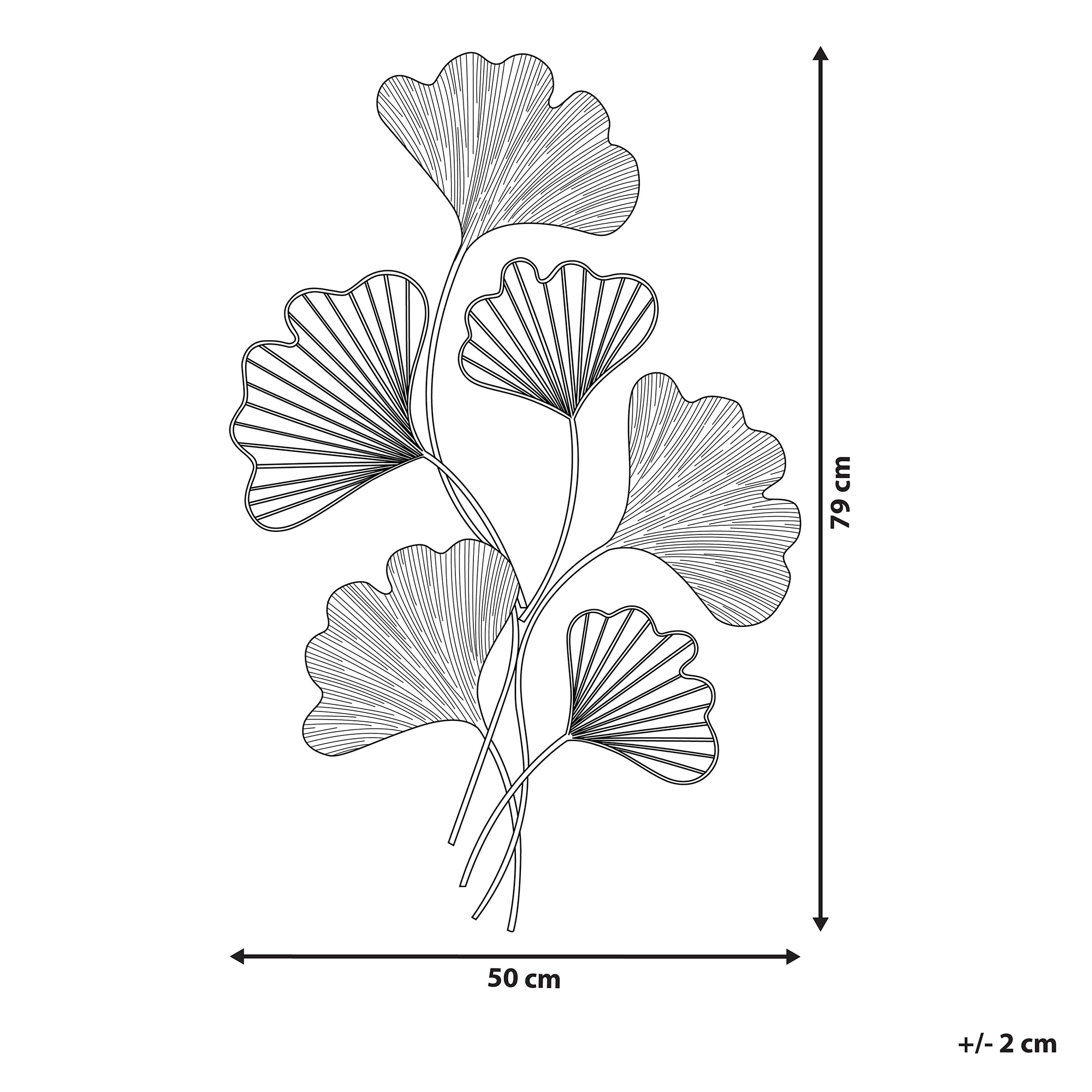 Seinäkoriste Kukka INDIUM metalli 79 cm Kulta