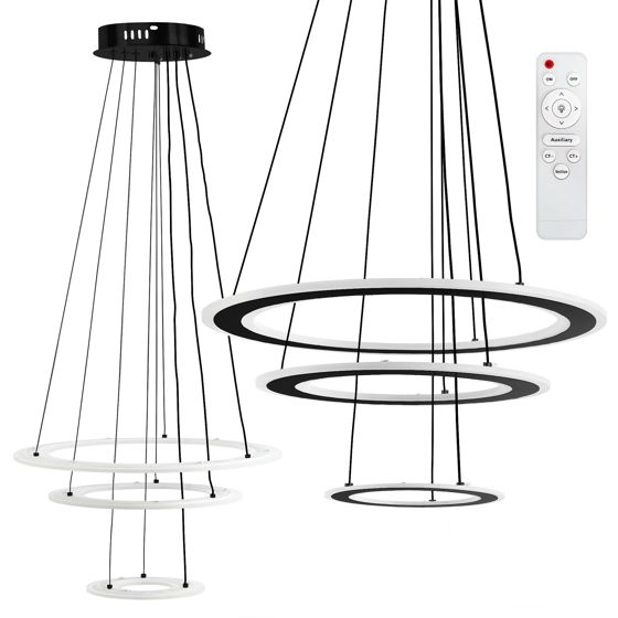 TOOLIGHT riippuva kattovalaisin LED G040-3CP musta, 46x46x46cm