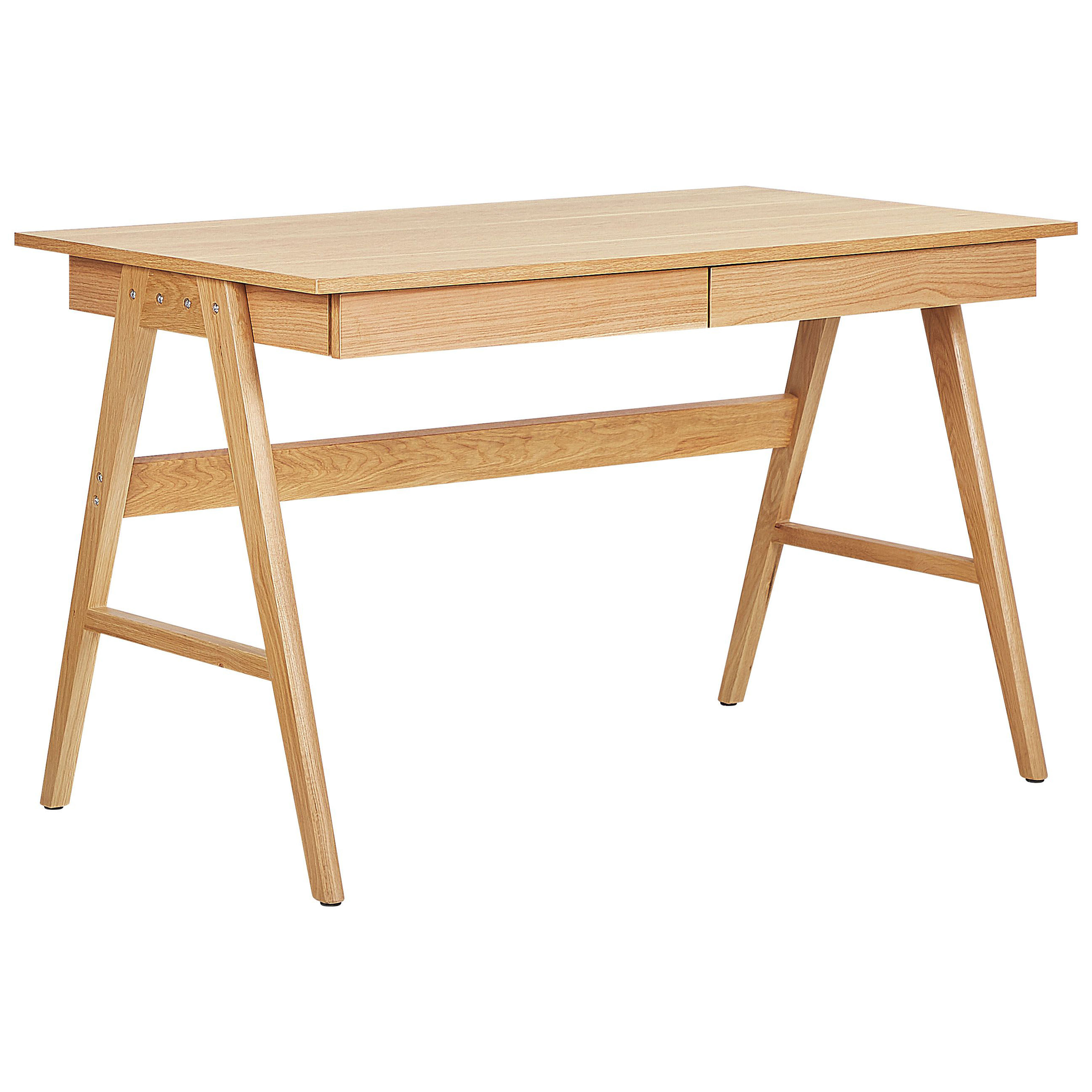 Työpöytä SHESLAY 120 cm 70 cm laatikoilla Vaaleanruskea