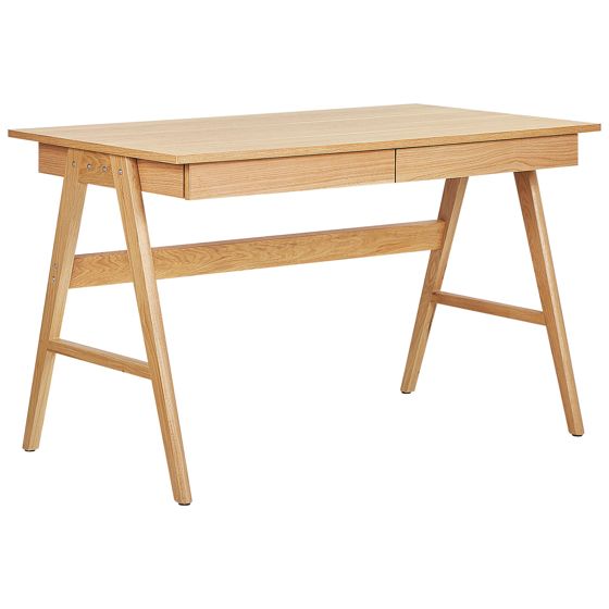Työpöytä SHESLAY 120 cm 70 cm laatikoilla Vaaleanruskea