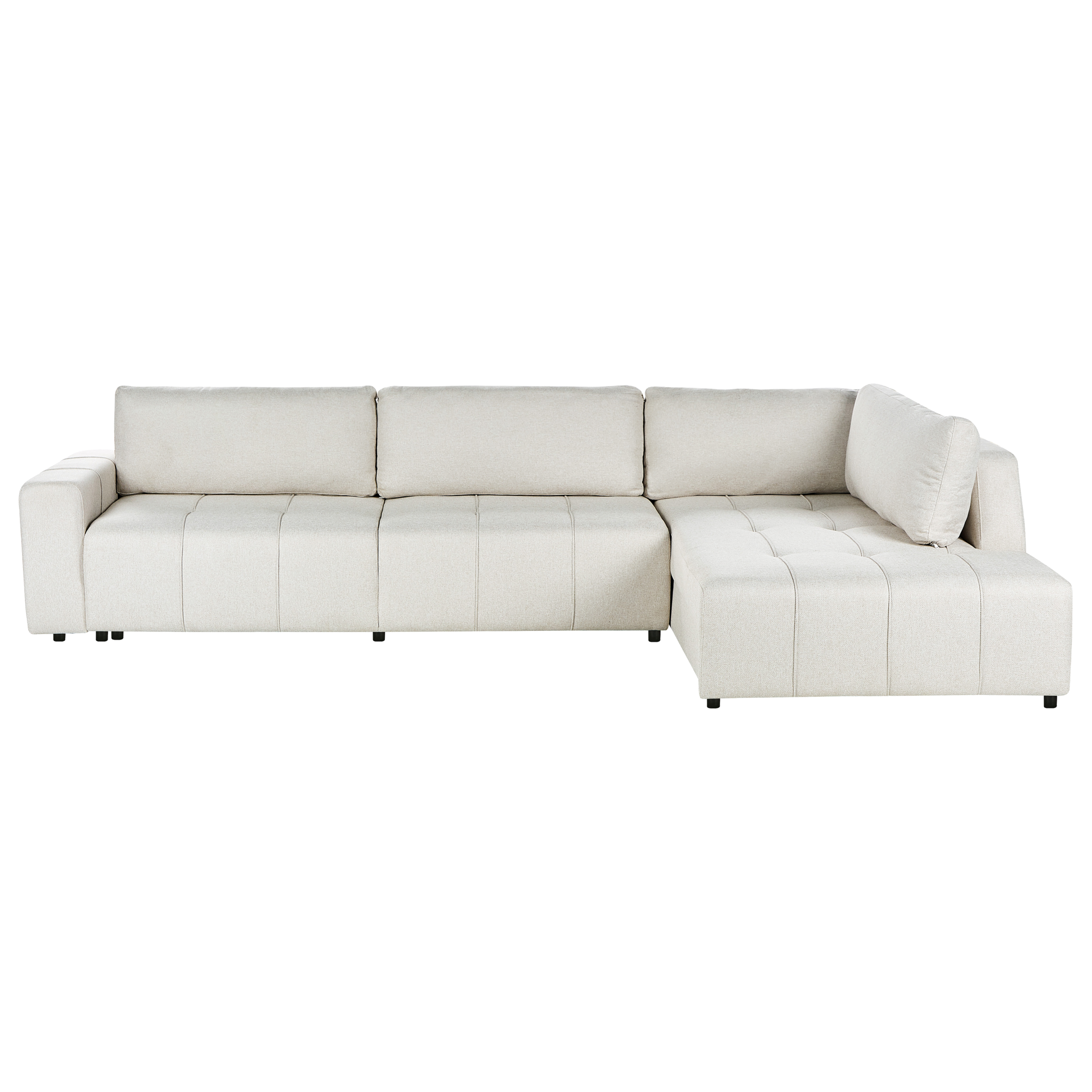 Kulmavuodesohva 4-istuttava INNVIK kangas Vaaleanbeige säilytystila Vasen