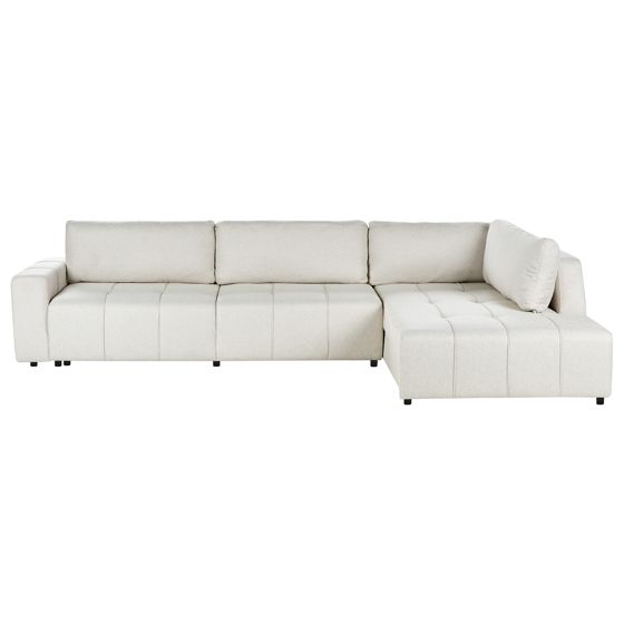 Kulmavuodesohva 4-istuttava INNVIK kangas Vaaleanbeige säilytystila Vasen