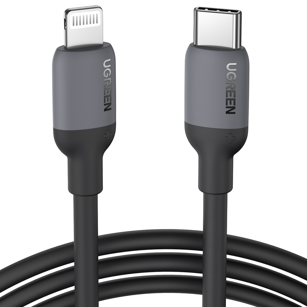 iPhonen pikalatauskaapeli USB-C - Lightning PD 20W 1m musta
