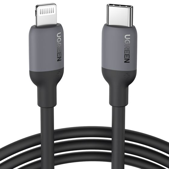 iPhonen pikalatauskaapeli USB-C - Lightning PD 20W 1m musta
