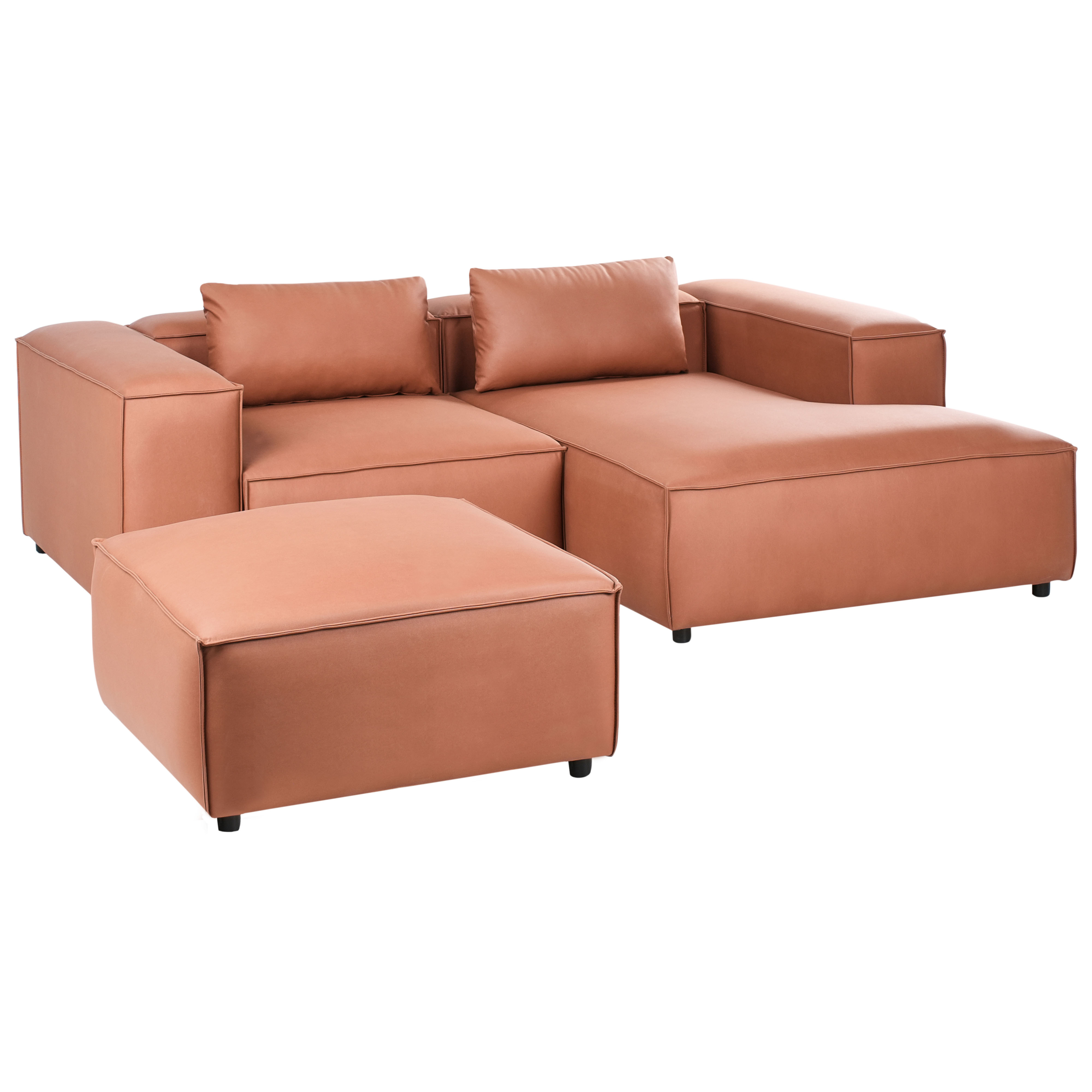 Moduulikulmasohva 3-istuttava BRANDE keinonahka Kullanruskea Vasen