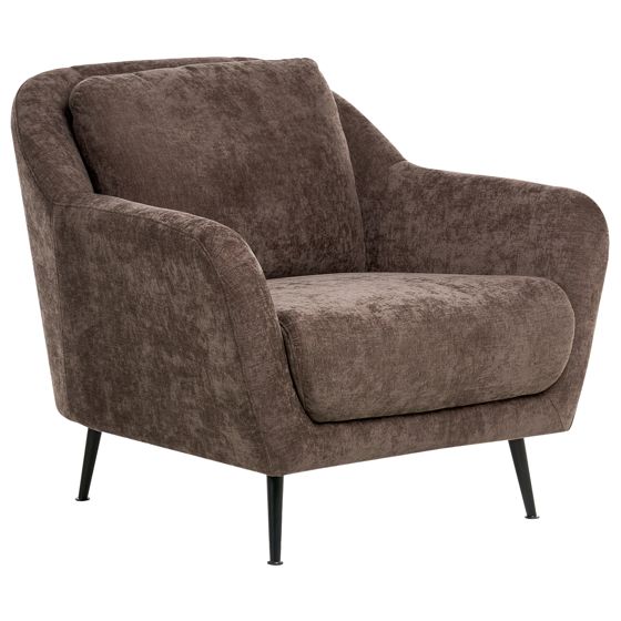 Nojatuoli EIBY chenille Tummanruskea