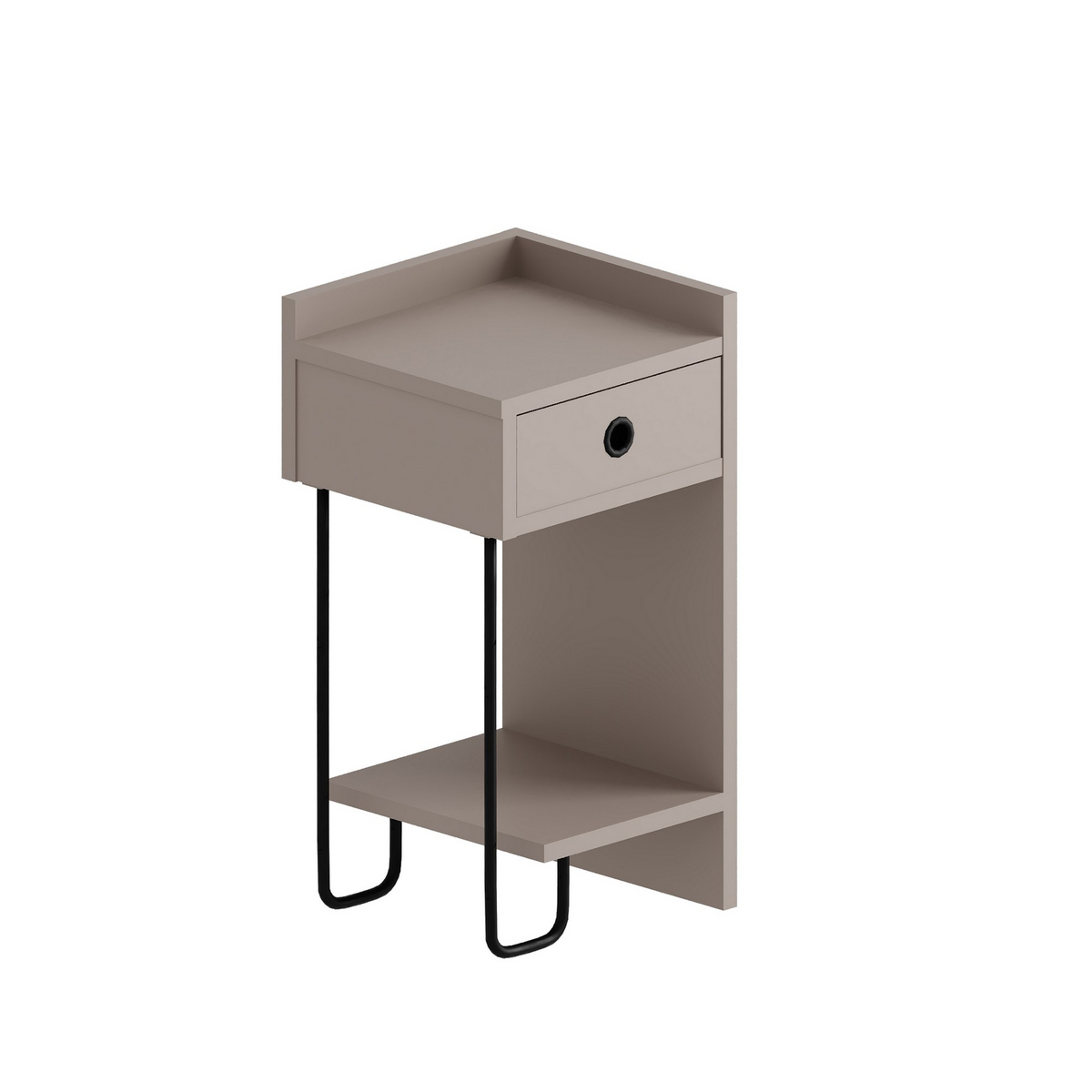 Norda Design Moderni yöpöytä, 32 x 61 x 30 cm | 100 % melamiinipäällystetty lastulevy, 18 mm paksu | Tyylikäs ja toimiva muotoilu jokaiseen makuuhuoneeseen