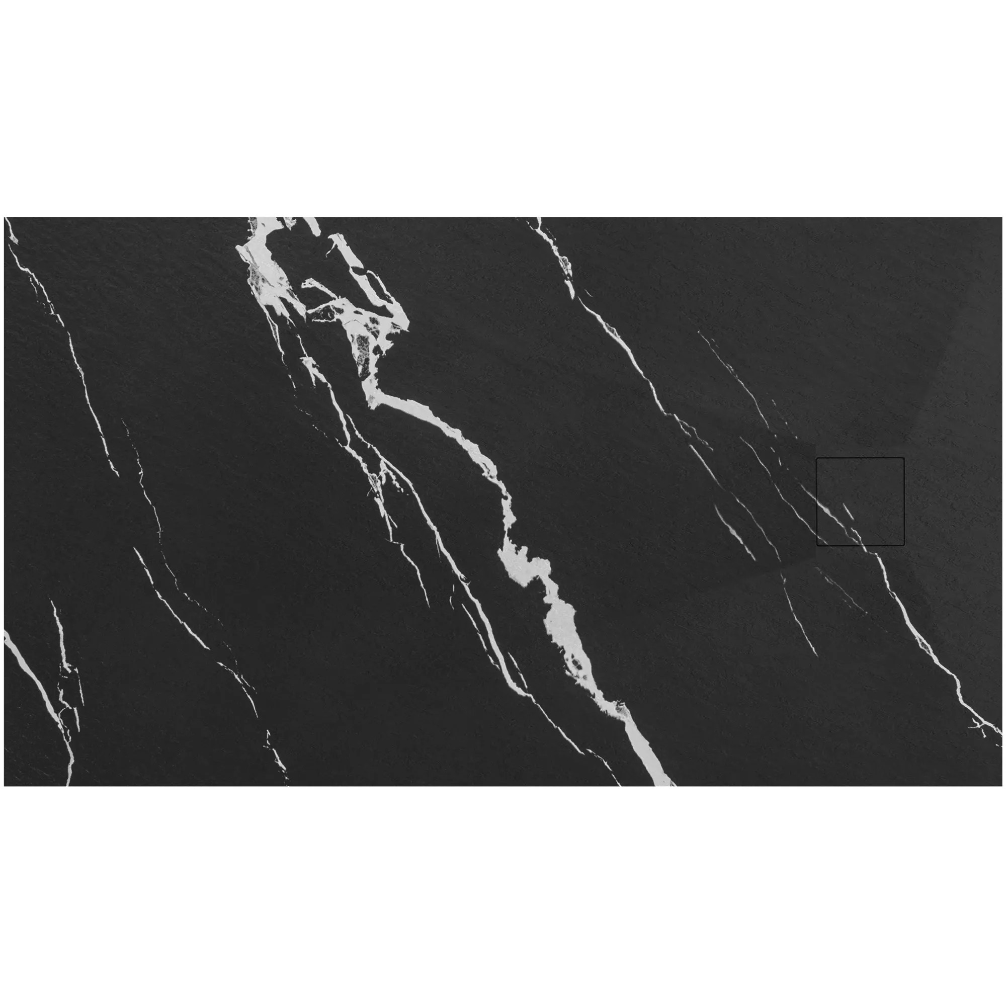REA suihkuallas MAGNUM CARRARA 90x120 musta, 120X90X2,5CM