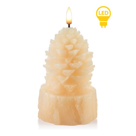 LED-kynttilä muovi Nikolao AW25 9x9x15,5 kermanvärinen 1kpl