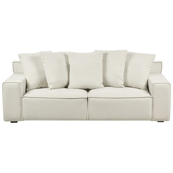 Sohva 3-istuttava VISKAN sametti Luonnonvalkoinen