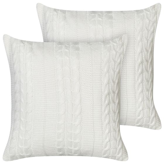 Koristetyynysetti 2 kpl CADETIA puuvilla 45 x 45 cm Valkoinen Hillitty