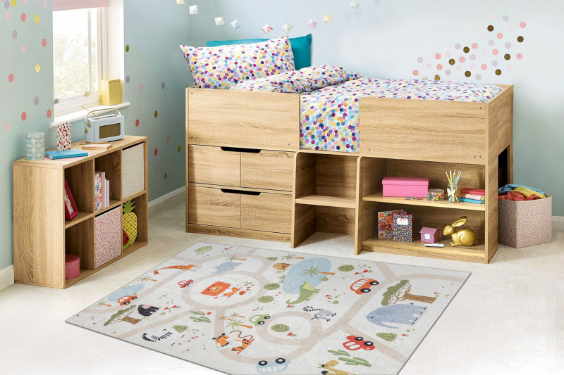 BAMBINO 1165 matto Eläintarha lapsille liukumaton - beige 140x190 cm