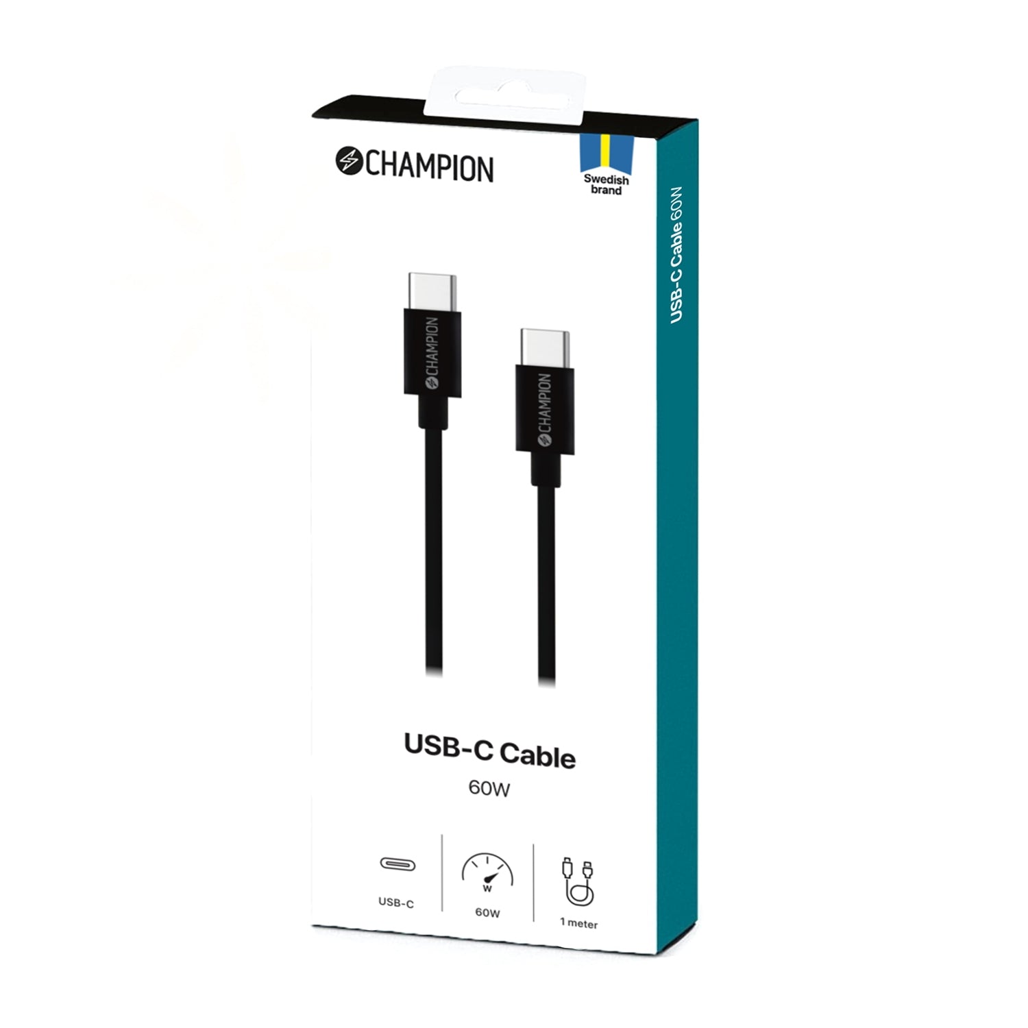 USB-C-kaapeli 60W 1m musta