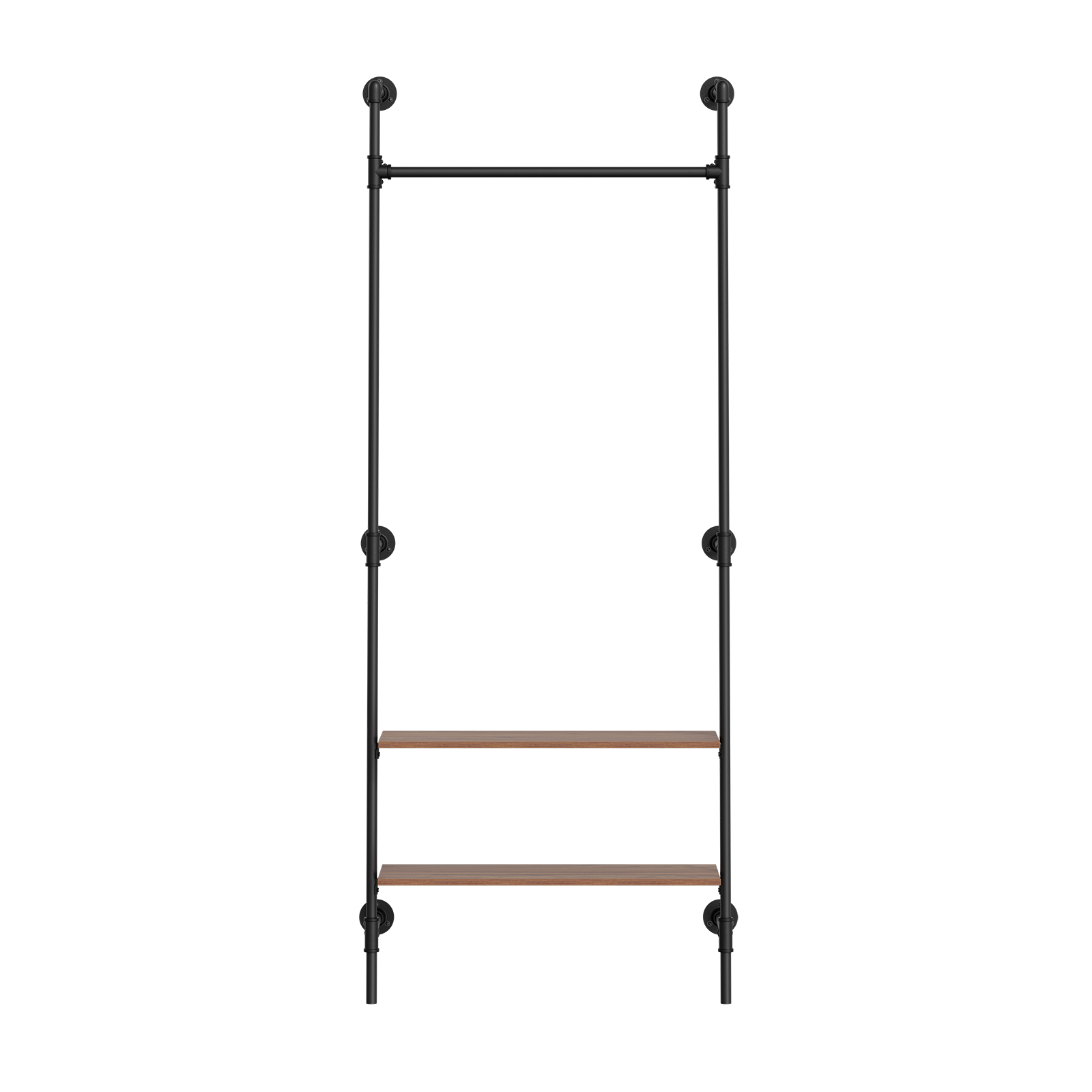 Seinään kiinnitettävä vaateteline musta 48.0x91.5x220.0 cm KLS20-SCH