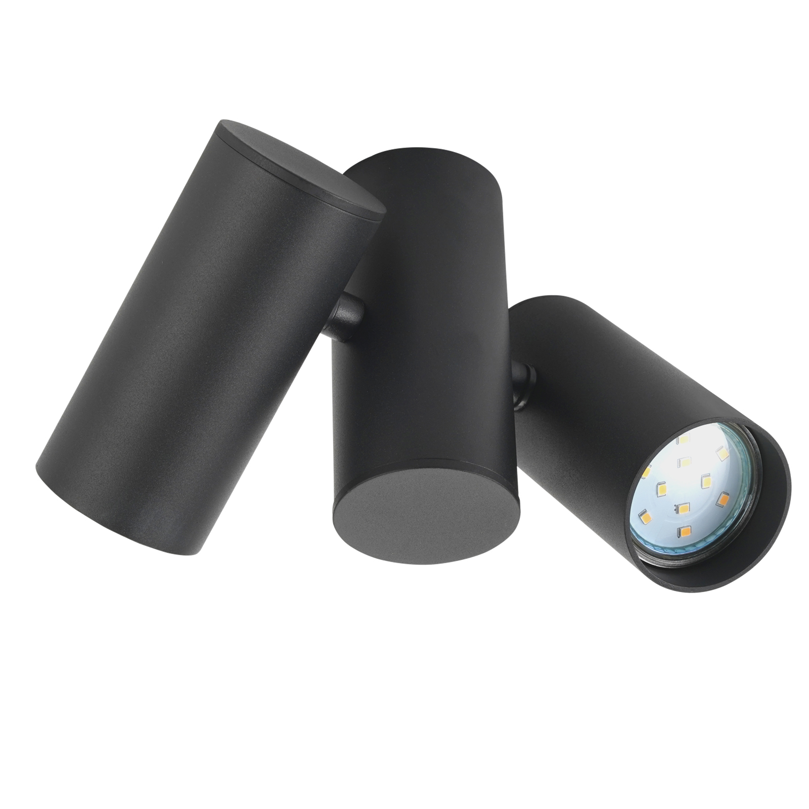 NETTLIFE - kattovalaisin 2 mustaa kattospottilamppua - GU10 moderni metalli kääntyvä 180° sisätiloihin MAX.25W ilman polttimoa