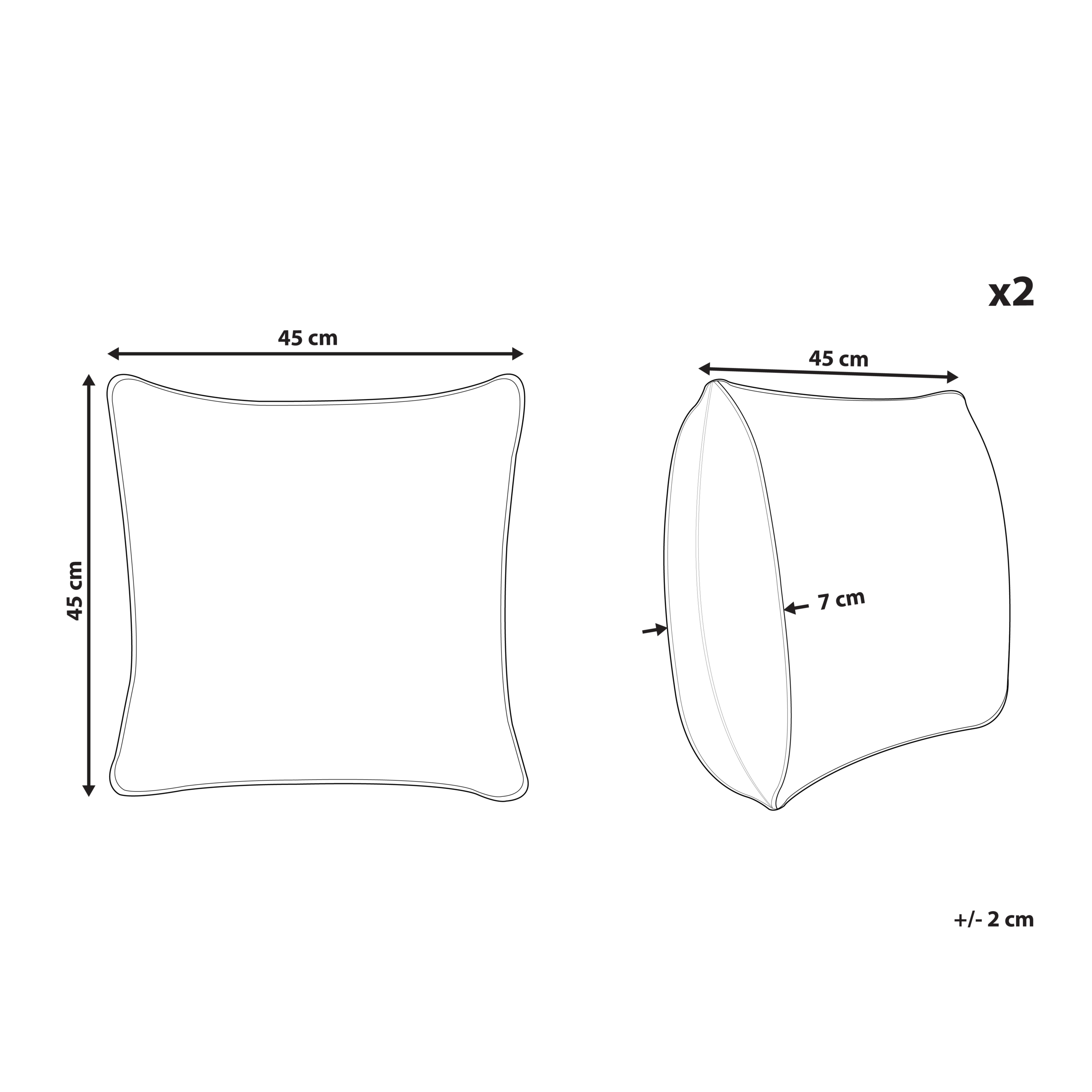 Ulkotyynysetti 2 kpl SEASIDE Kasvikuvio 45 x 45 cm Vihreä