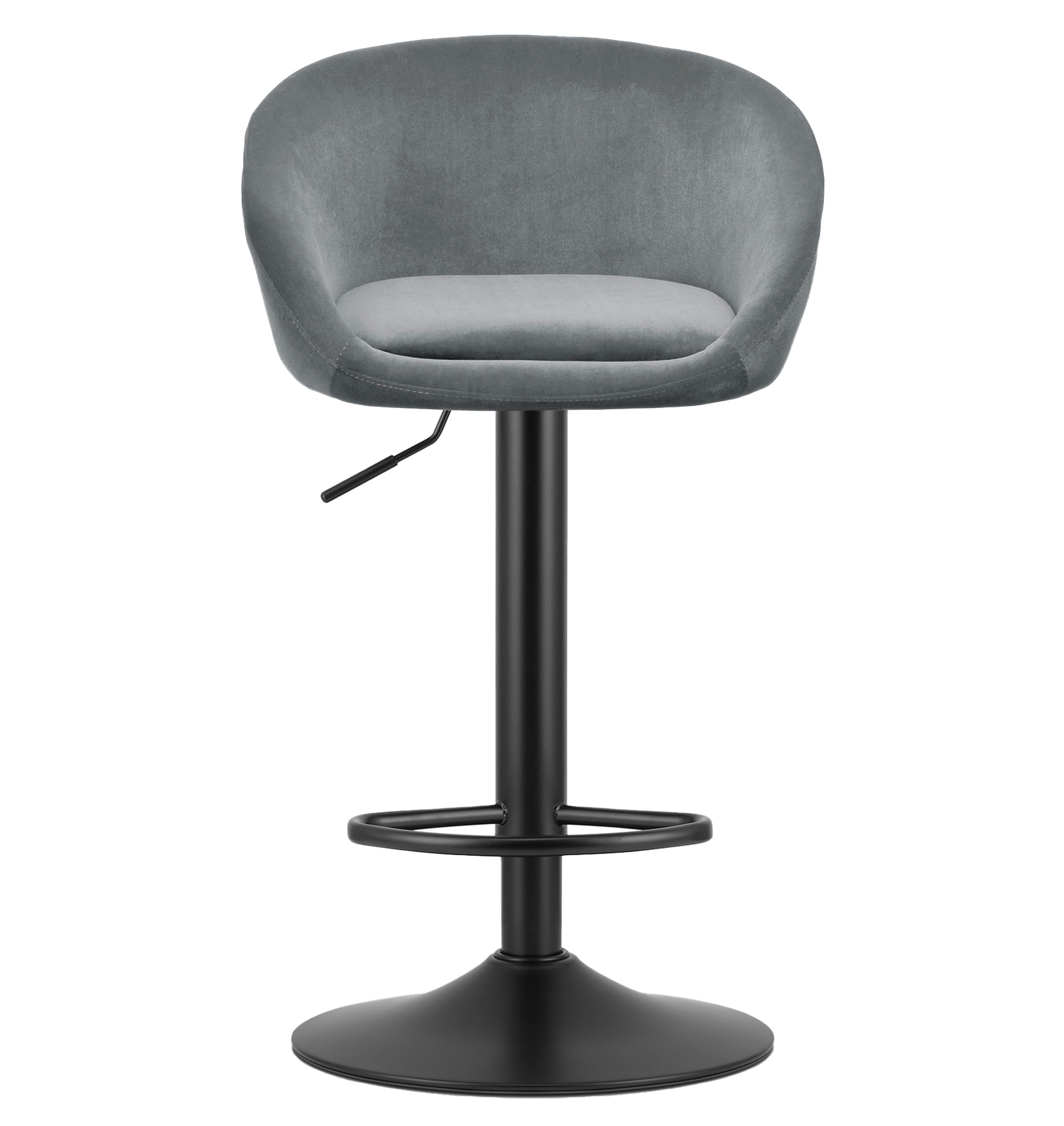 EAST jakkara - harmaa sametti / musta jalusta x 2