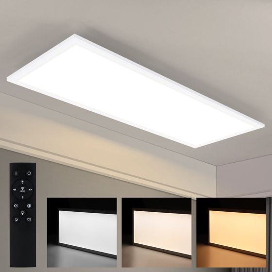 ZMH LED-kattovalaisin, himmennettävä LED-paneeli, tasainen, olohuone, kaukosäätimellä