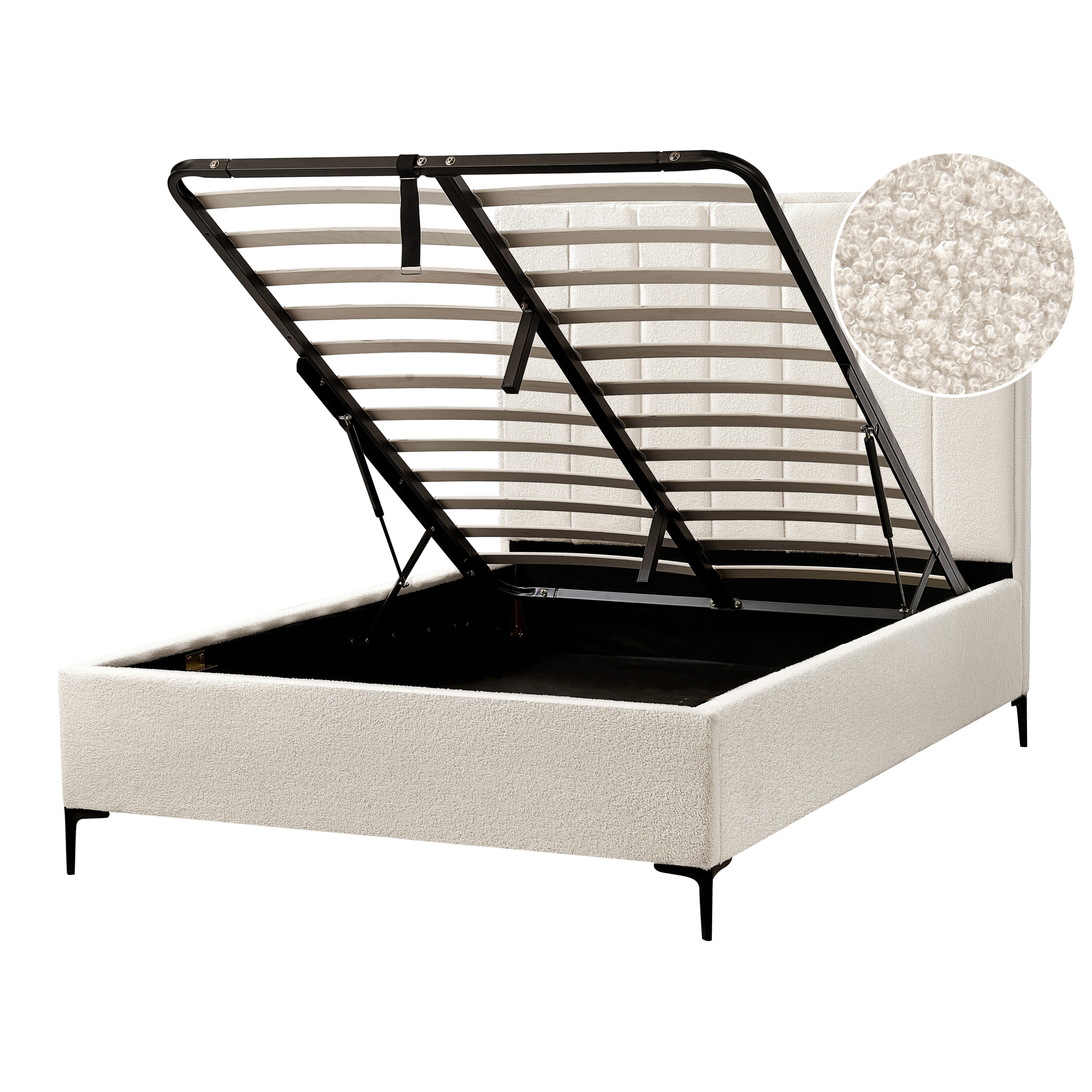 Sänky säilytystilalla buklee SEZANNE 140 x 200 cm Luonnonvalkoinen