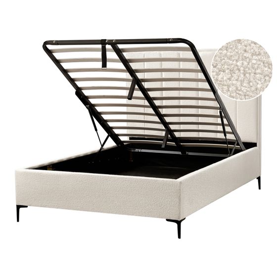 Sänky säilytystilalla buklee SEZANNE 140 x 200 cm Luonnonvalkoinen