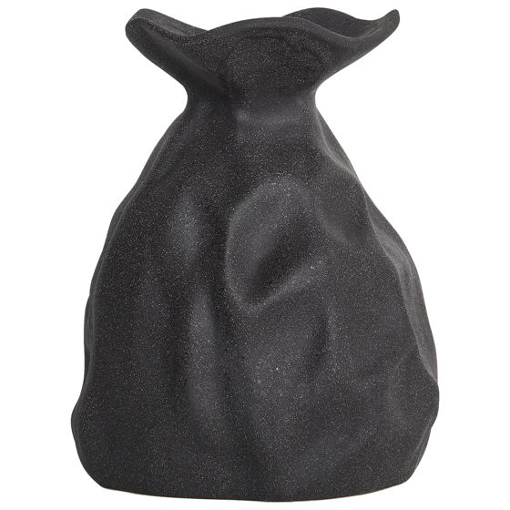 Kukkamaljakko COONTAIL kivitavara 31 cm Musta