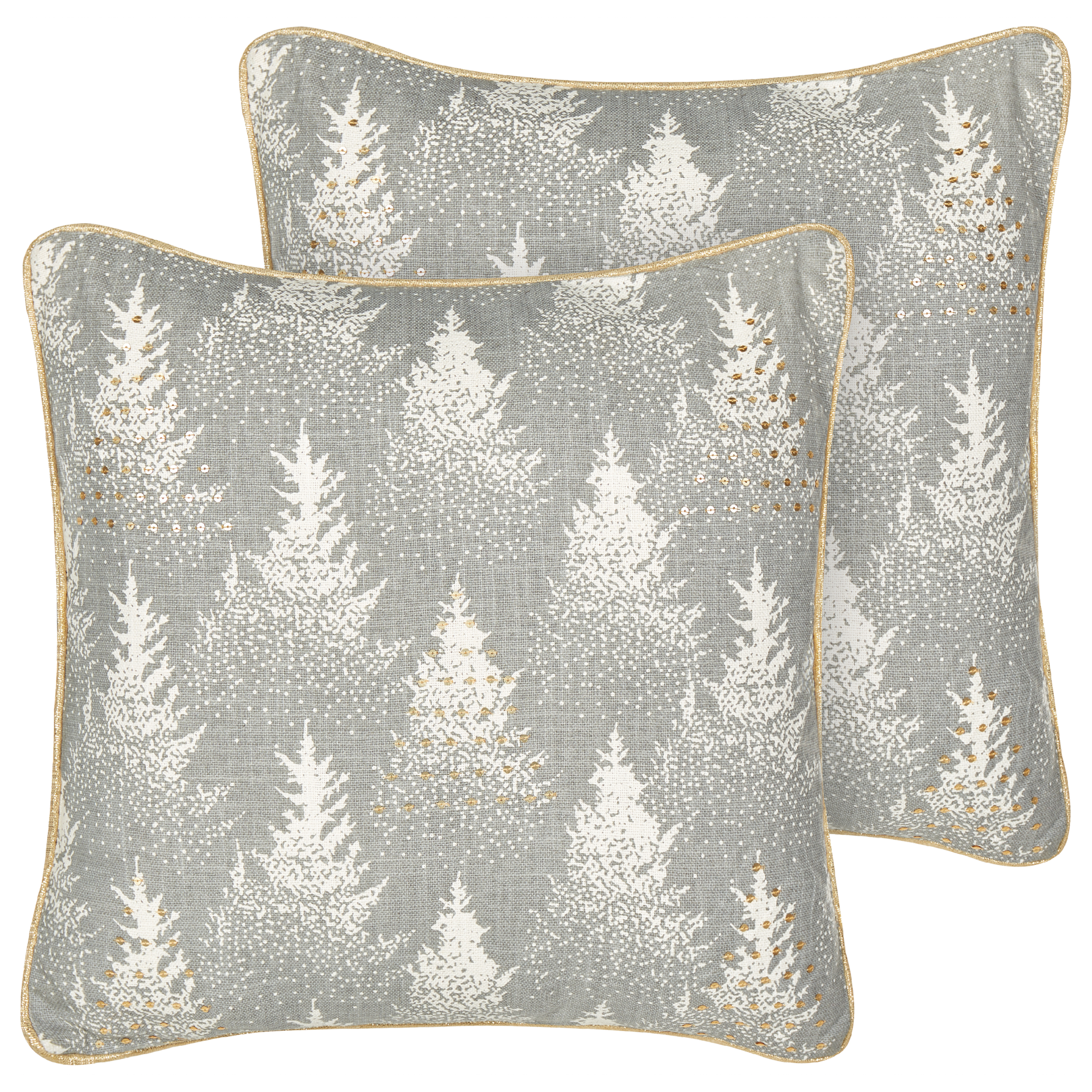 Koristetyynysetti 2 kpl BILLBERGIA puuvilla 45 x 45 cm Harmaa Joulukuvio