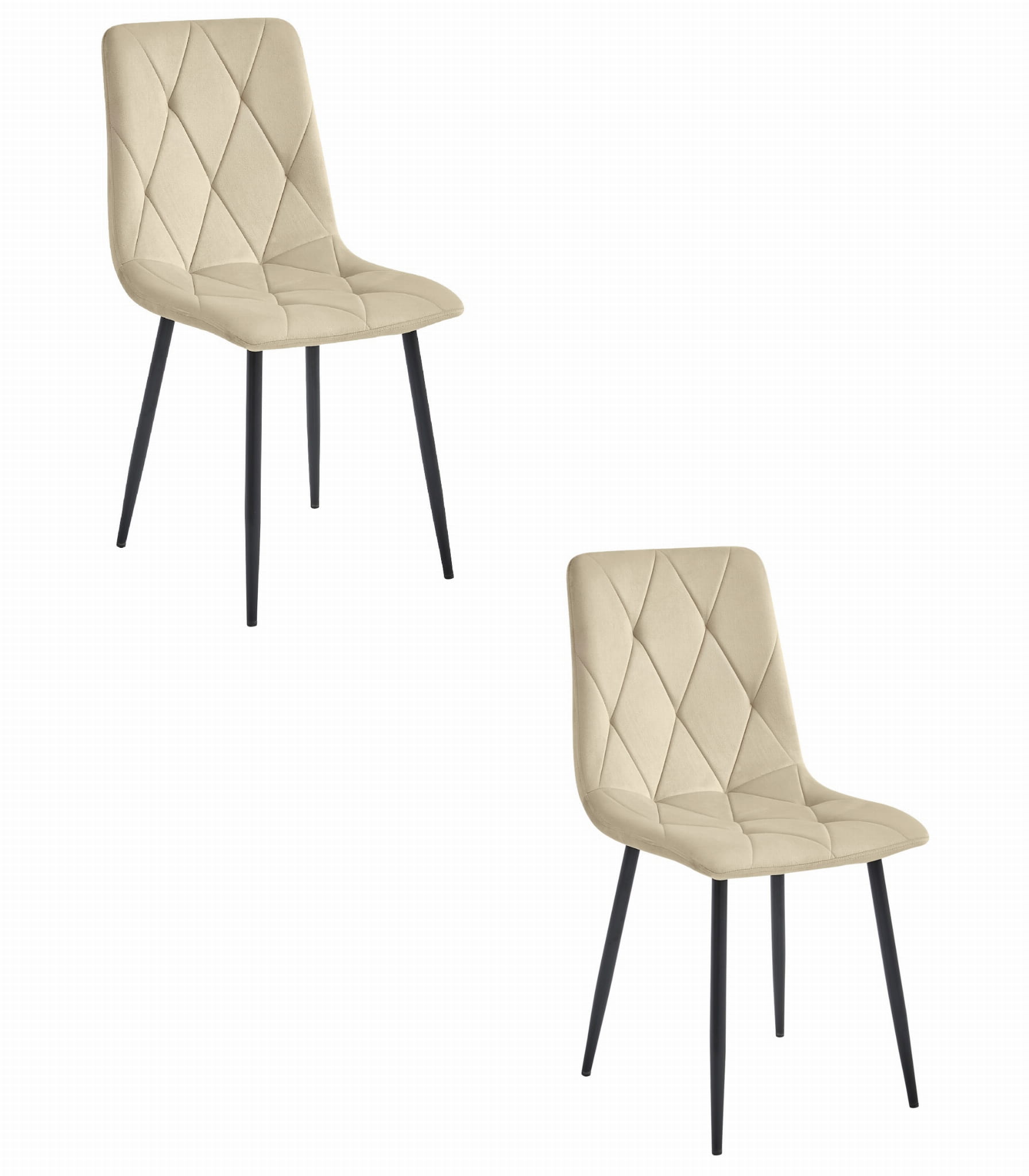 LIBRA-tuoli, vaalea beige sametti, mustat jalat (2 kpl)