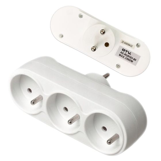 Kolminkertainen sähköjakaja 3x2P+Z