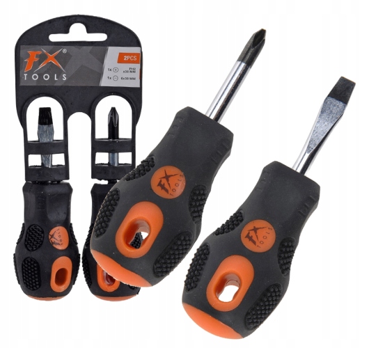 Lyhyt ristipääruuvimeisseli, 2 kpl