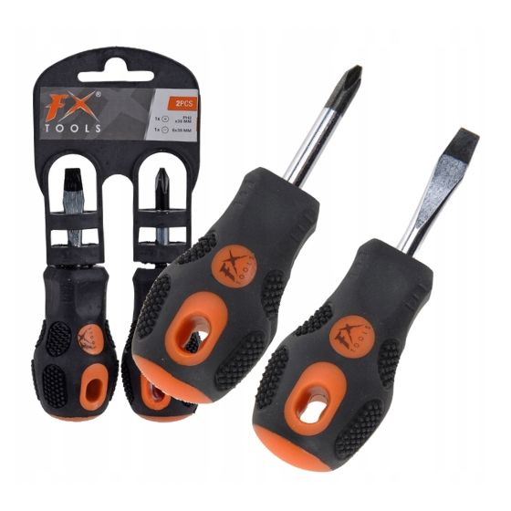 Lyhyt ristipääruuvimeisseli, 2 kpl