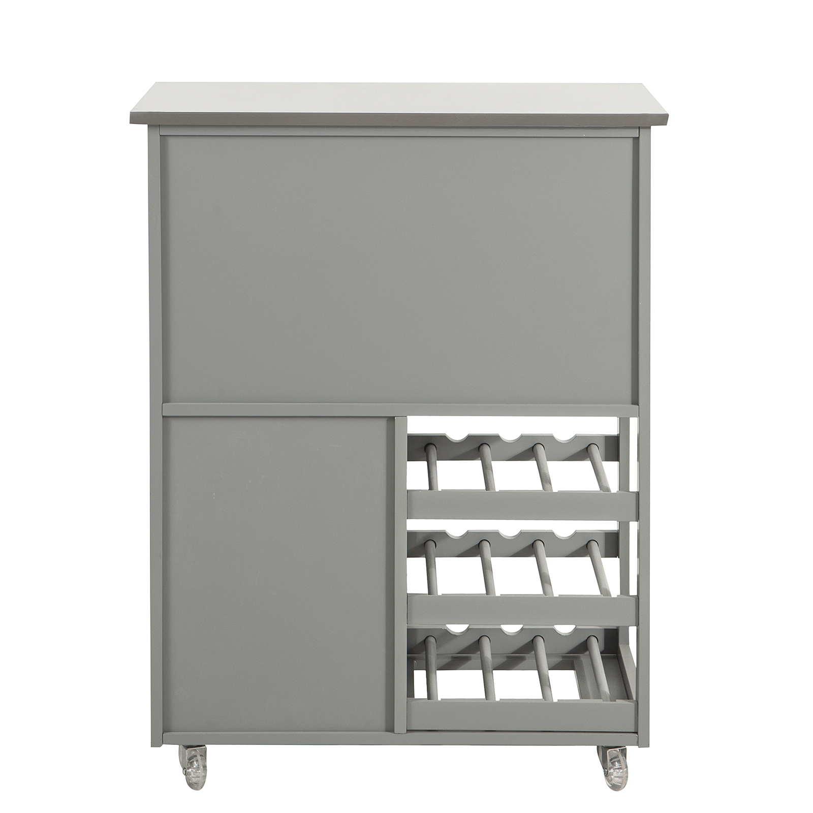 SoBuy Keittiökaappi FKW45-HG pyörillä, ekologinen harmaa