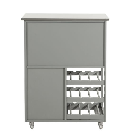 SoBuy Keittiökaappi FKW45-HG pyörillä, ekologinen harmaa