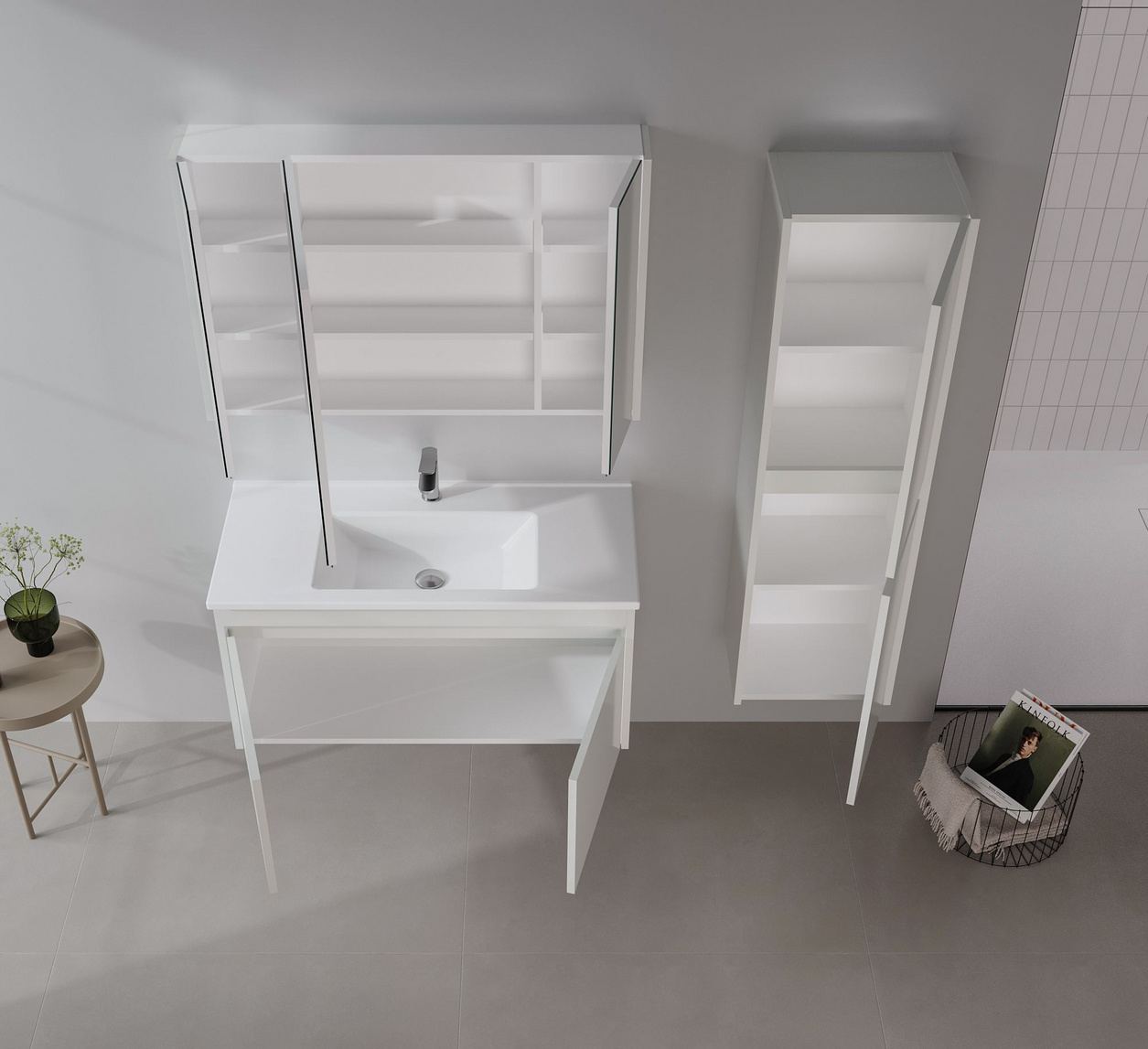 Norda Design Kylpyhuonekaappi altaalla Arno 100 Laatikko 45 x 100 x 52 cm