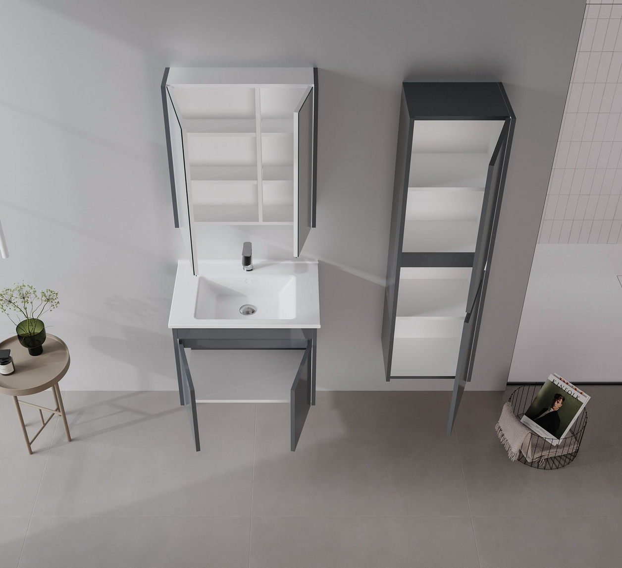 Norda Design Kylpyhuonekaappi altaalla Arno 65 Ovi 45 x 65 x 52 cm
