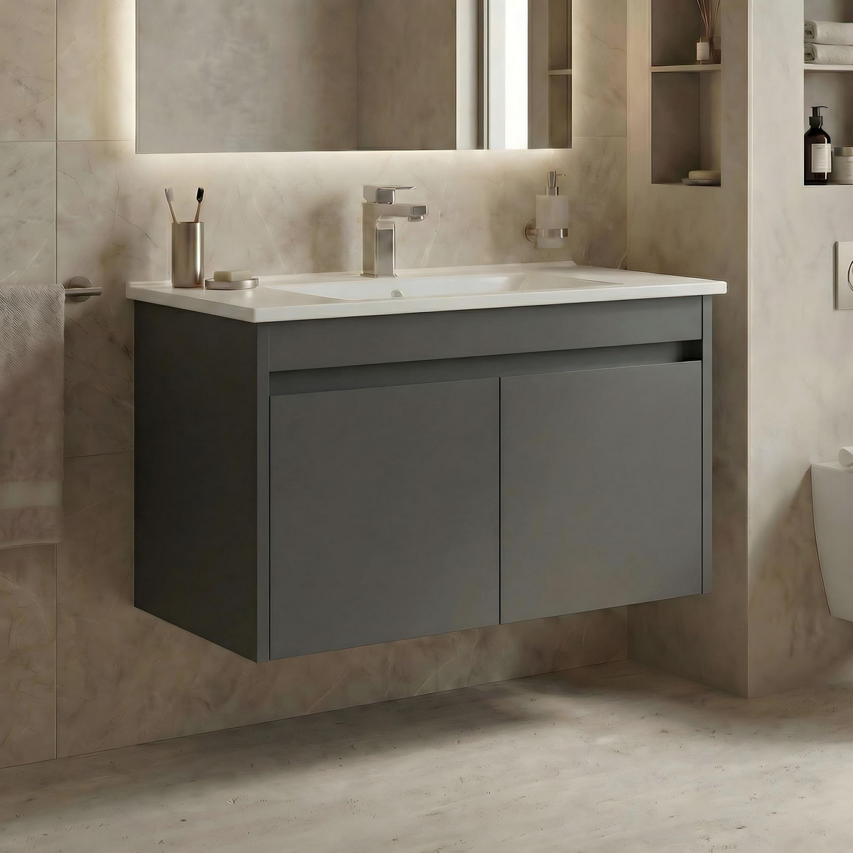 Norda Design Kylpyhuonekaappi altaalla Arno 85 Laatikko 45 x 85 x 52 cm