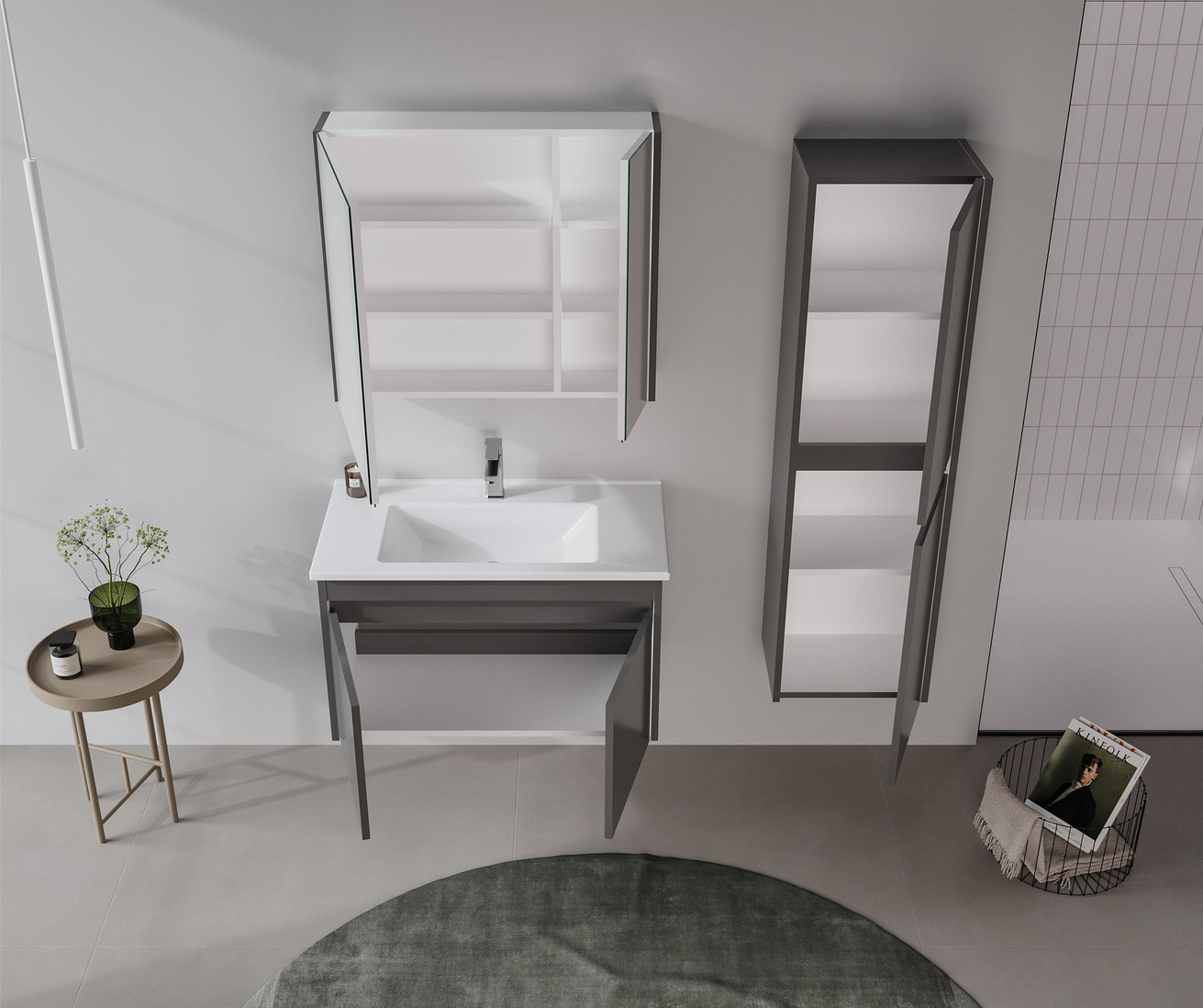 Norda Design Kylpyhuonekaappi altaalla Arno 85 Laatikko 45 x 85 x 52 cm