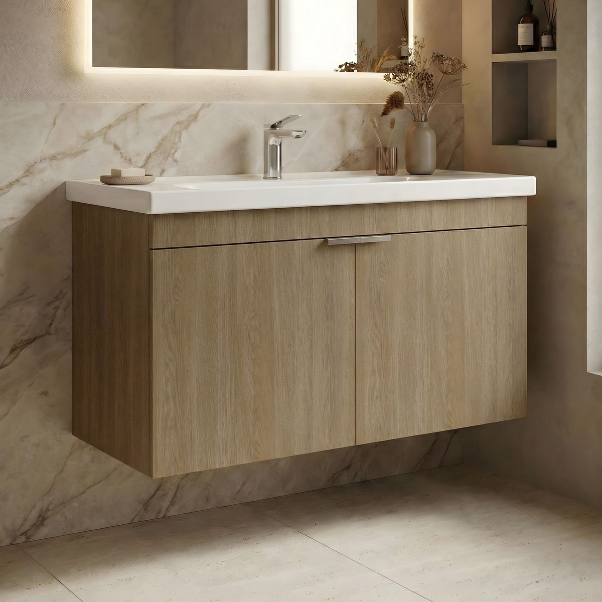 Norda Design Kylpyhuonekaappi altaalla Desna 100 45 x 100 x 58 cm